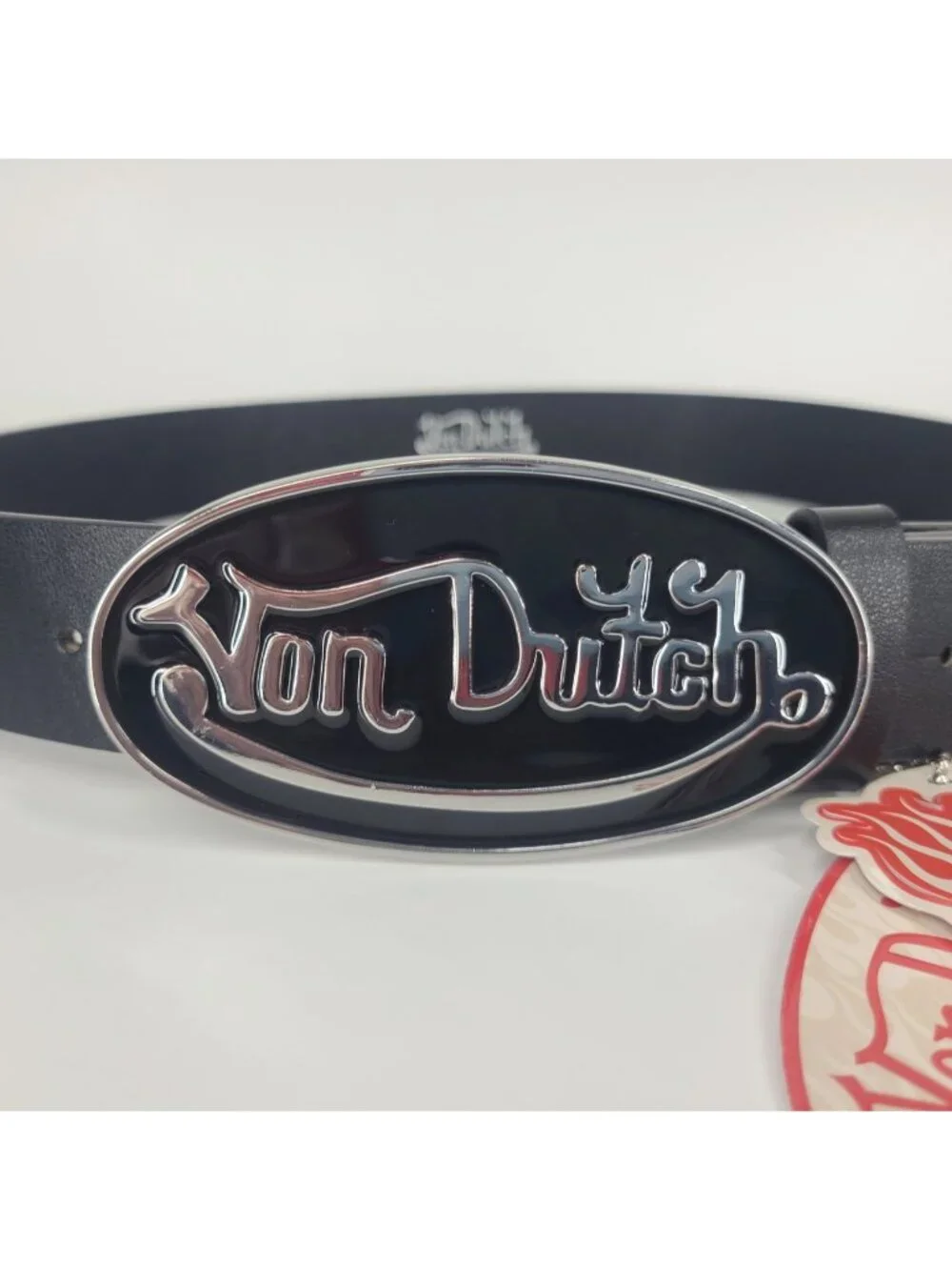 Von Dutch NWT Black Belt size S  (Fits 30-36”)  Black & Silver Buckle